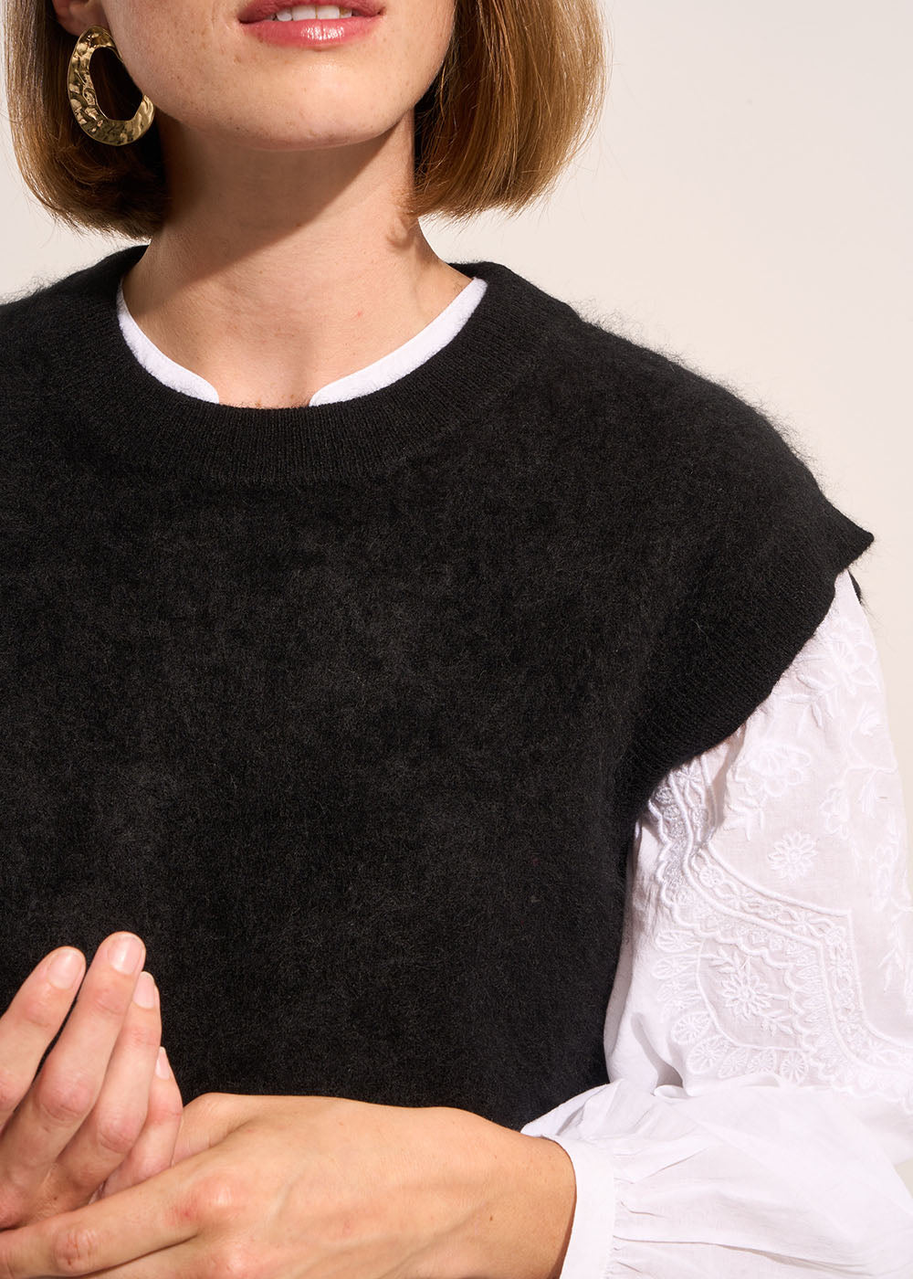 MARTHE Sleeveless round-neck jumper - 2 - Sud Express - Sud Express