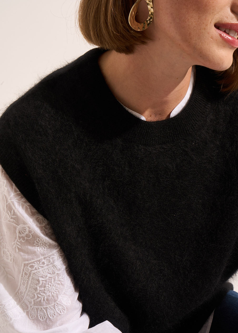 MARTHE Sleeveless round-neck jumper - 4 - Sud Express - Sud Express