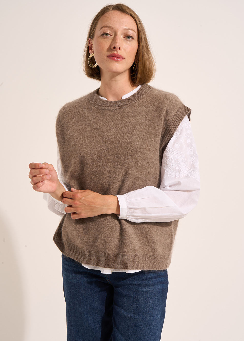 MARTHE Sleeveless round-neck jumper - 1 - Sud Express - Sud Express