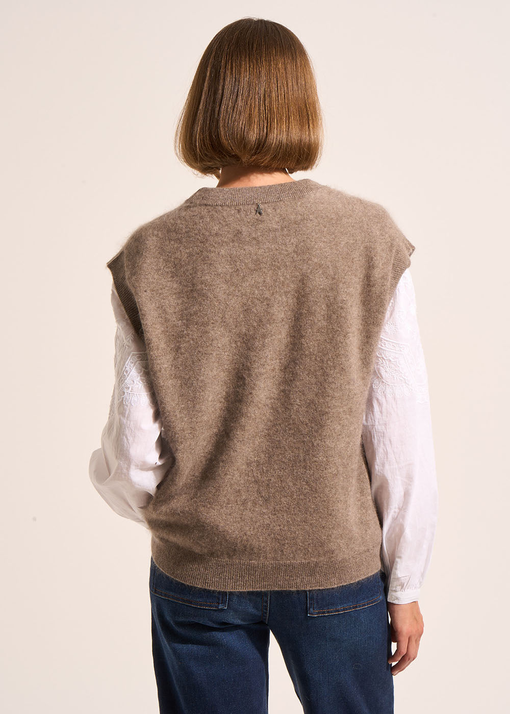 MARTHE Sleeveless round-neck jumper - 3 - Sud Express - Sud Express