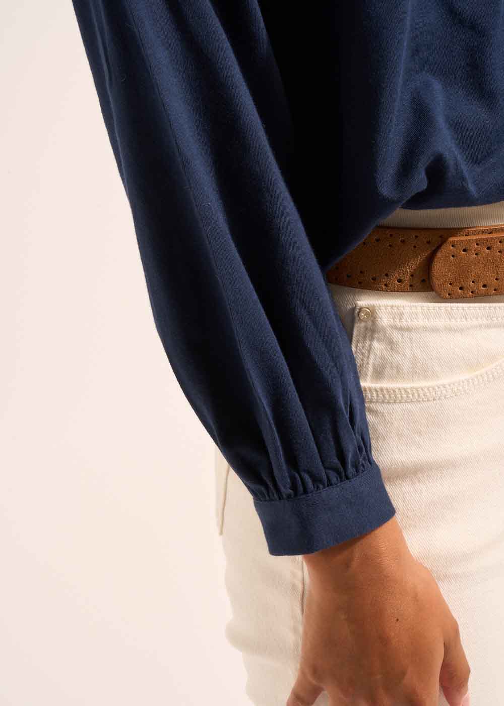 Jersey top with embroidered details - Sud Express - 6 - Sud Express