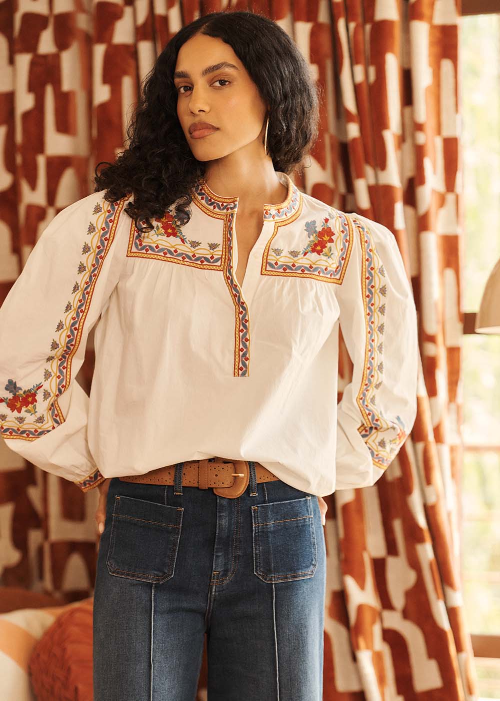 Cotton poplin blouse - Sud Express - 1 - Sud Express