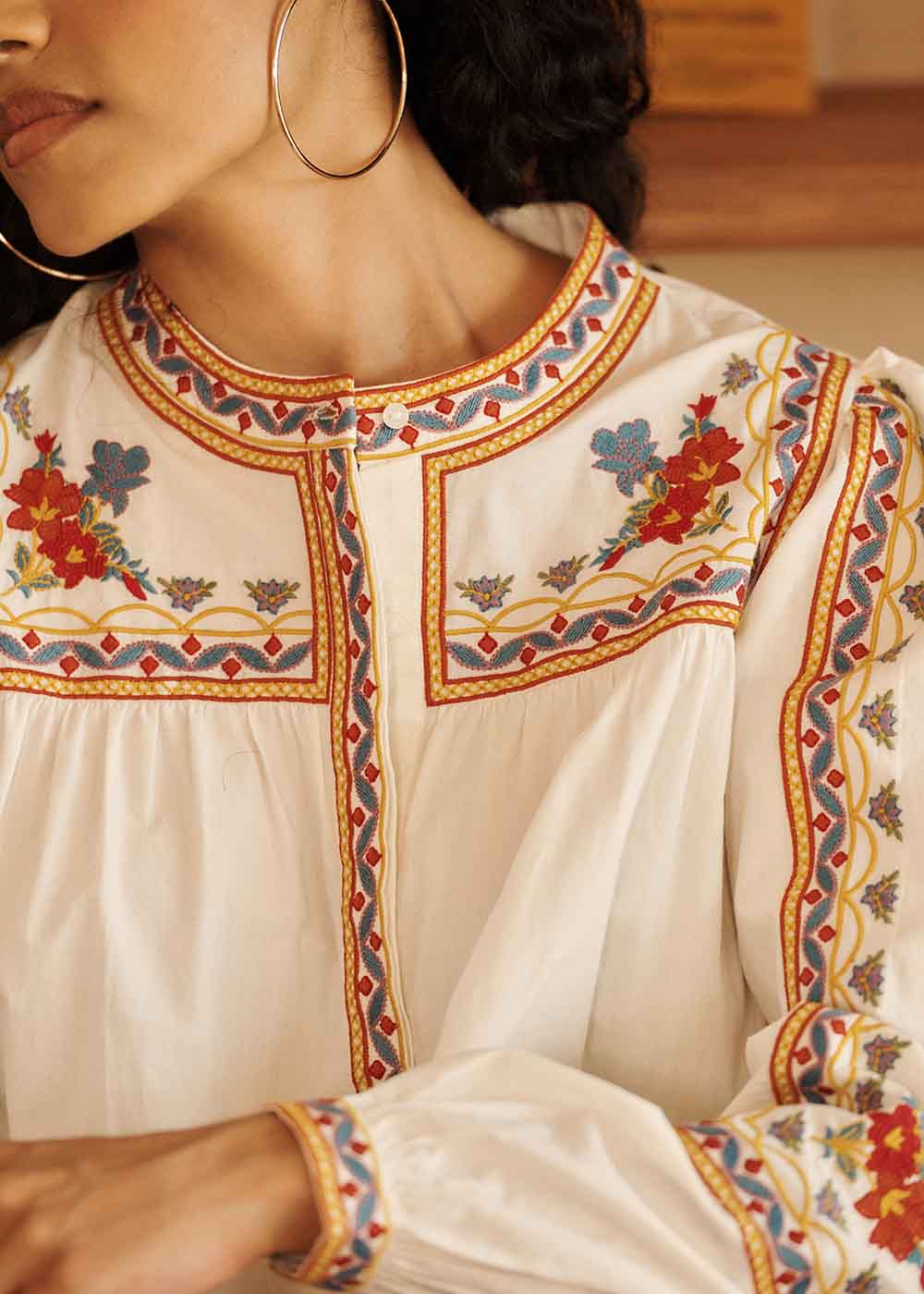 TEZANO Cotton poplin blouse - 2 - Sud Express - Sud Express