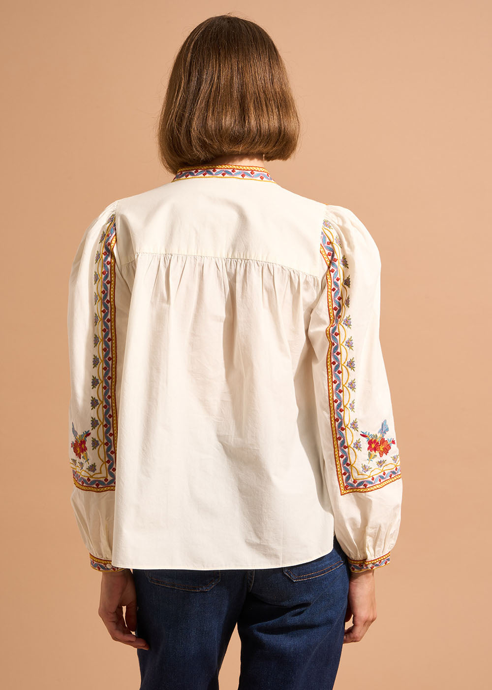 Cotton poplin blouse - Sud Express - 3 - Sud Express