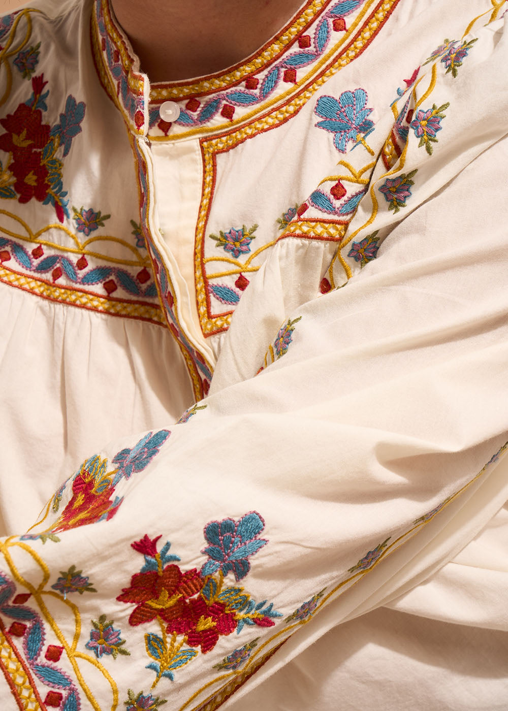 Cotton poplin blouse - Sud Express - 4 - Sud Express