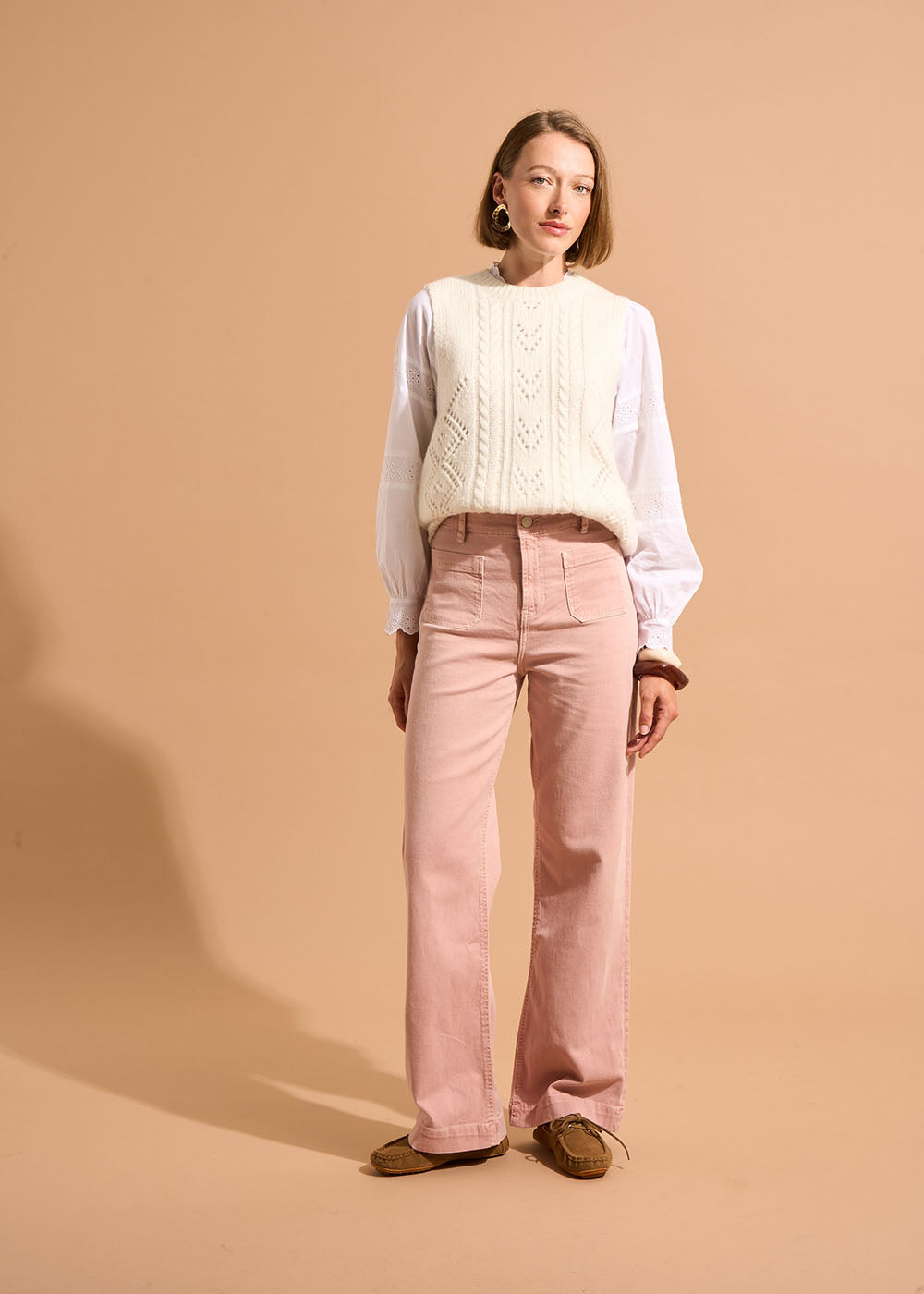 STACY High-waisted cotton trousers - 1 - Sud Express - Sud Express