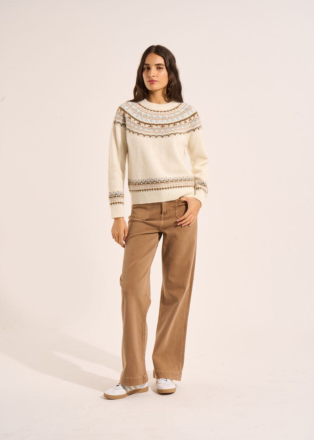 High-waisted cotton trousers - Sud Express - 1 - Sud Express