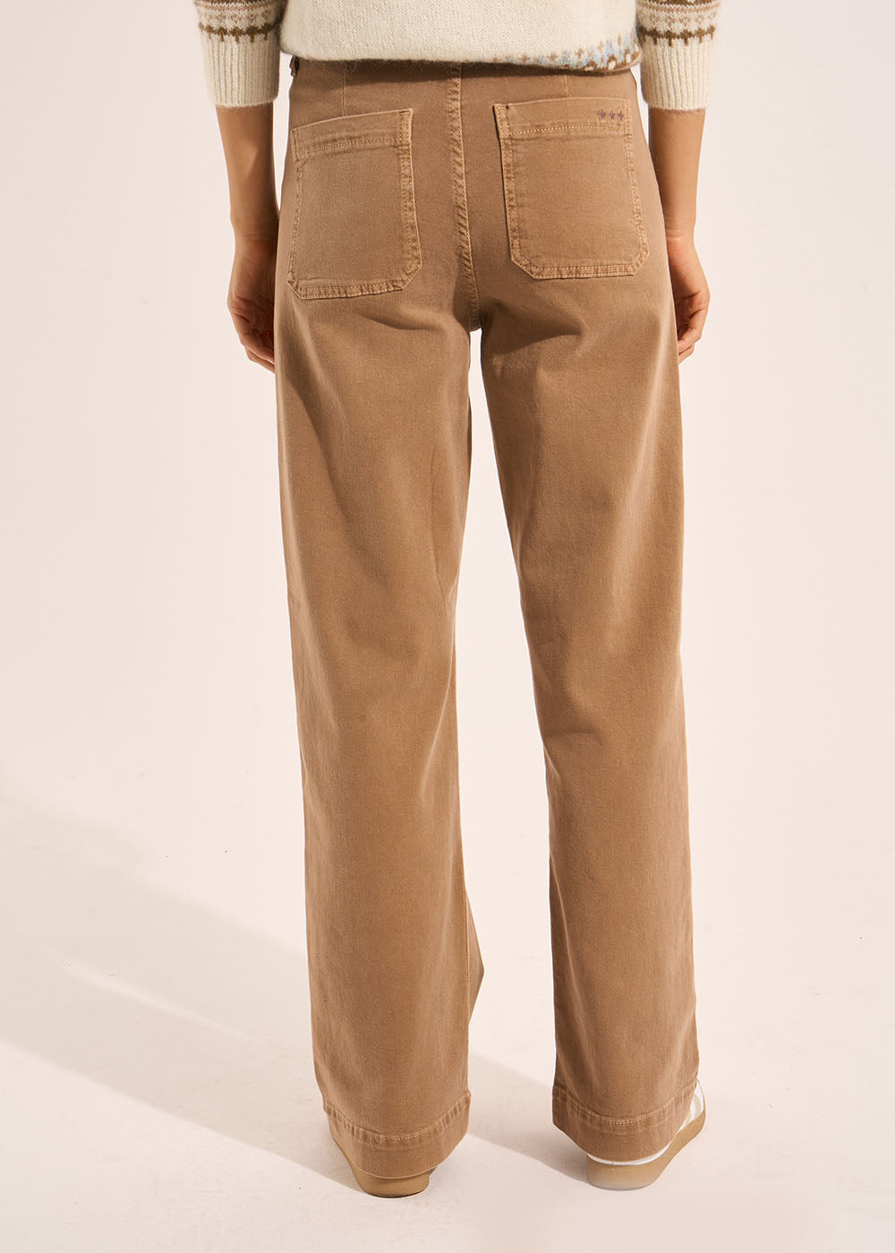 High-waisted cotton trousers - Sud Express - 3 - Sud Express