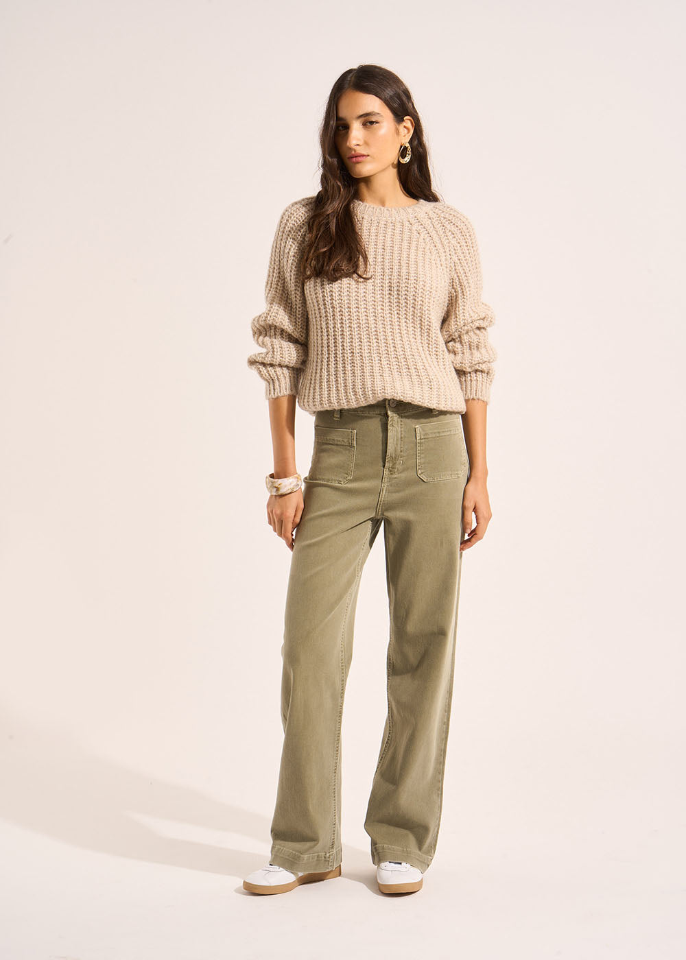 STACY High-waisted cotton trousers - 1 - Sud Express - Sud Express