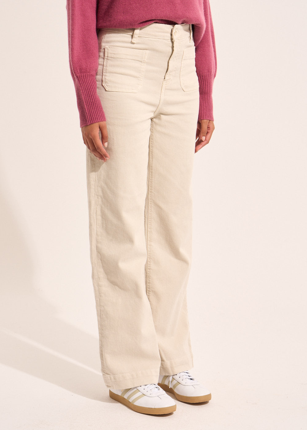 High-waisted cotton trousers - Sud Express - 5 - Sud Express