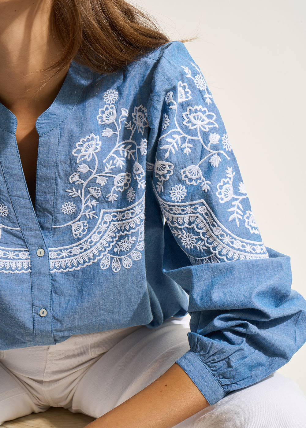 CALENIE Chemise en chambray brodée - 2 - Sud Express - Sud Express