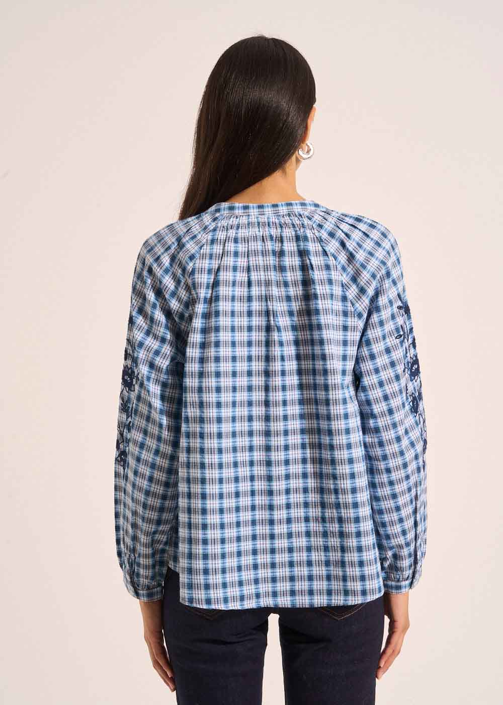 COLIVIE Embroidered check blouse  - 3 - Sud Express - Sud Express