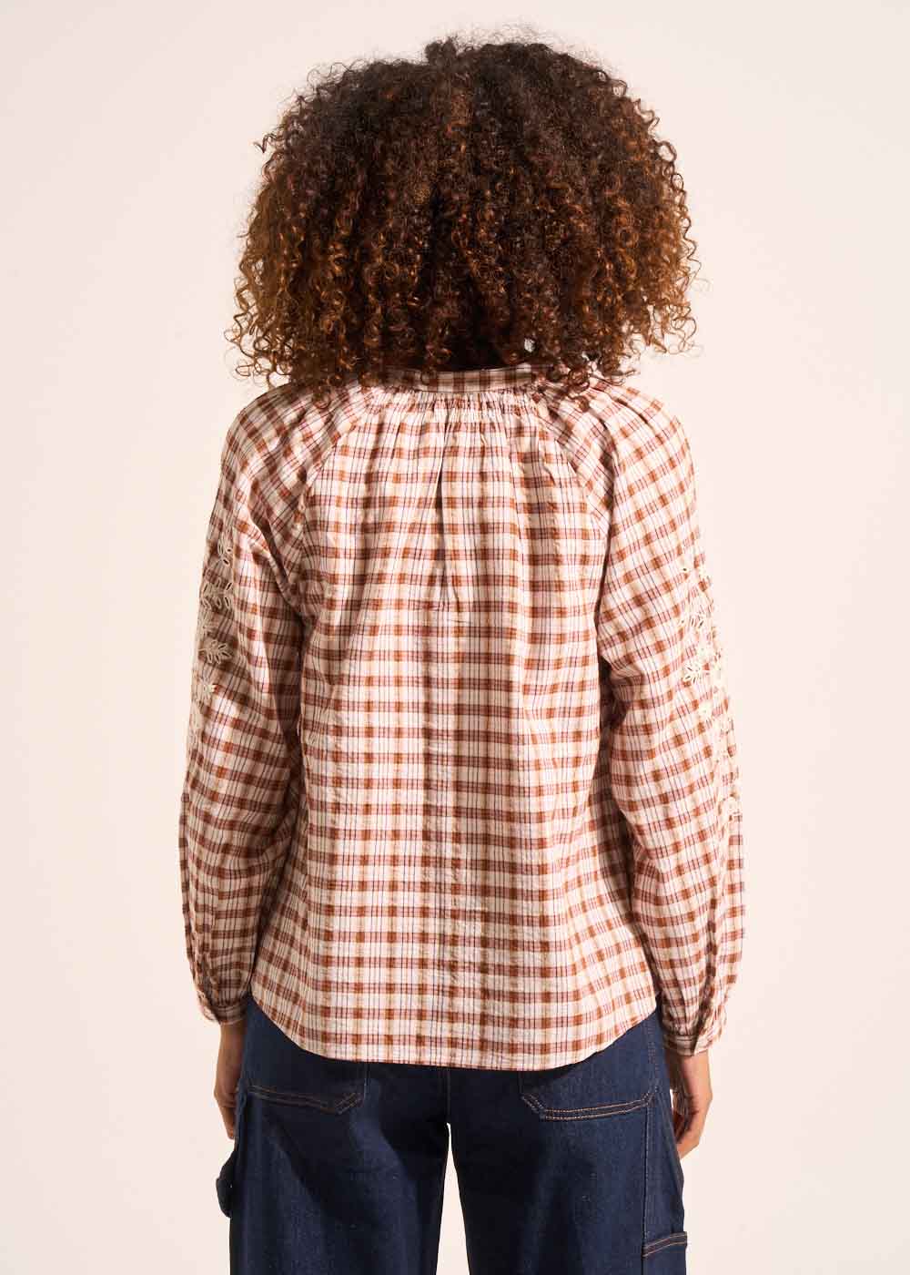 COLIVIE Embroidered check blouse  - 3 - Sud Express - Sud Express