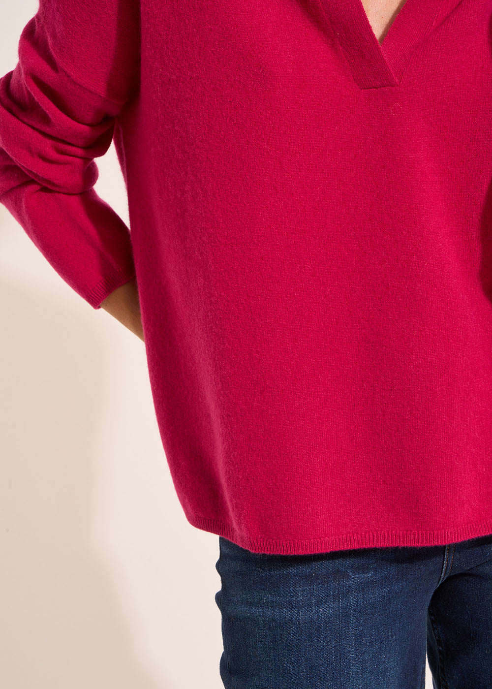 MAMALIOU Loose-fitting cashmere jumper with a Tunisian collar - 2 - Sud Express - Sud Express
