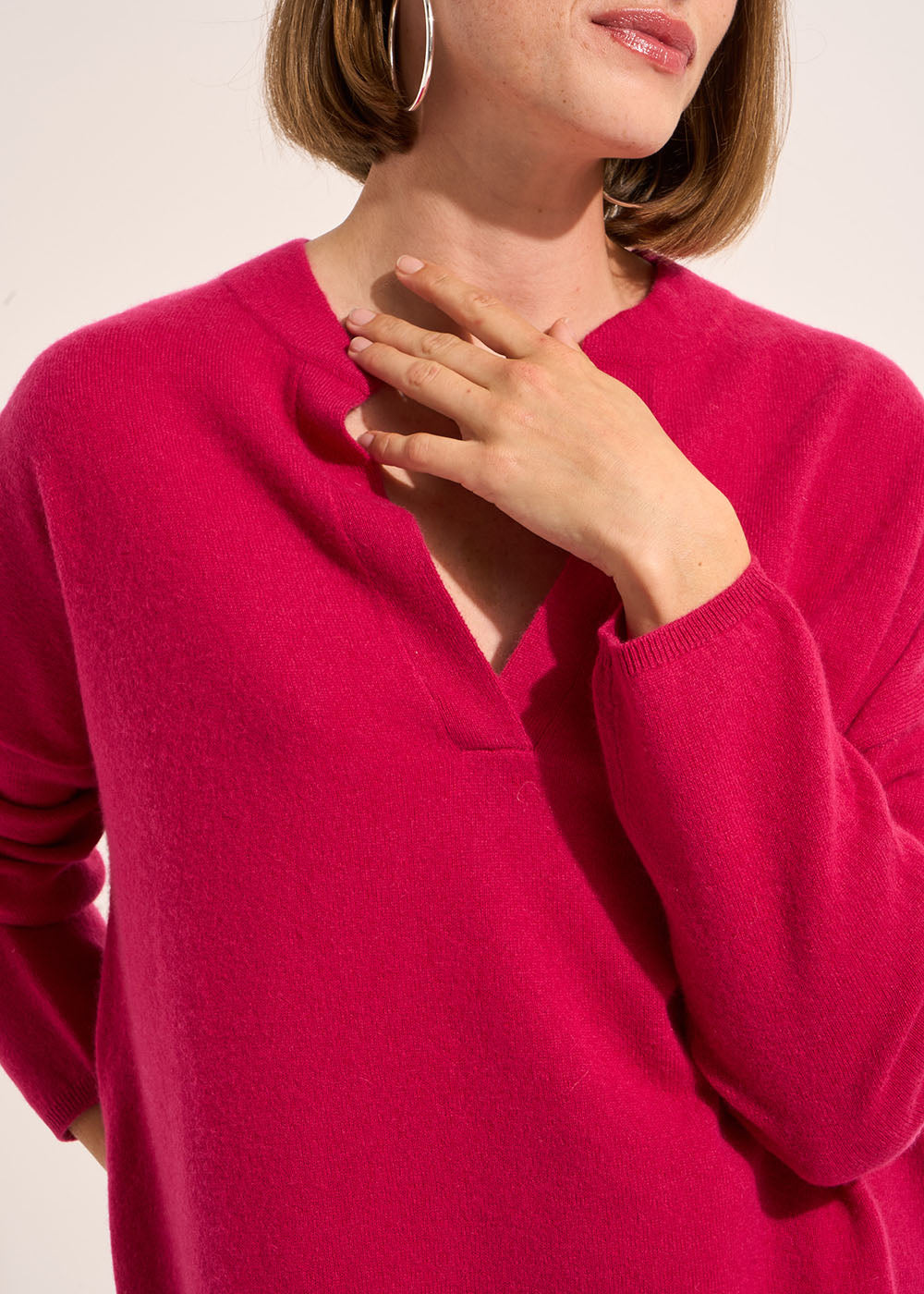 MAMALIOU Loose-fitting cashmere jumper with a Tunisian collar - 4 - Sud Express - Sud Express