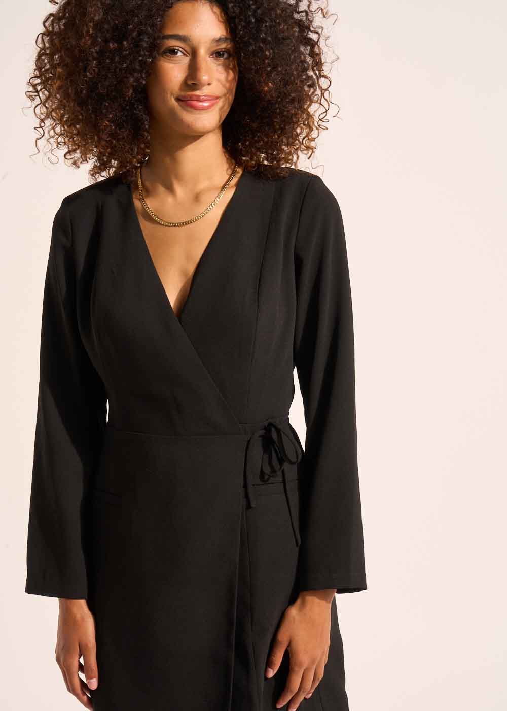 RAMELIA Short wrap dress with long sleeves - 2 - Sud Express - Sud Express