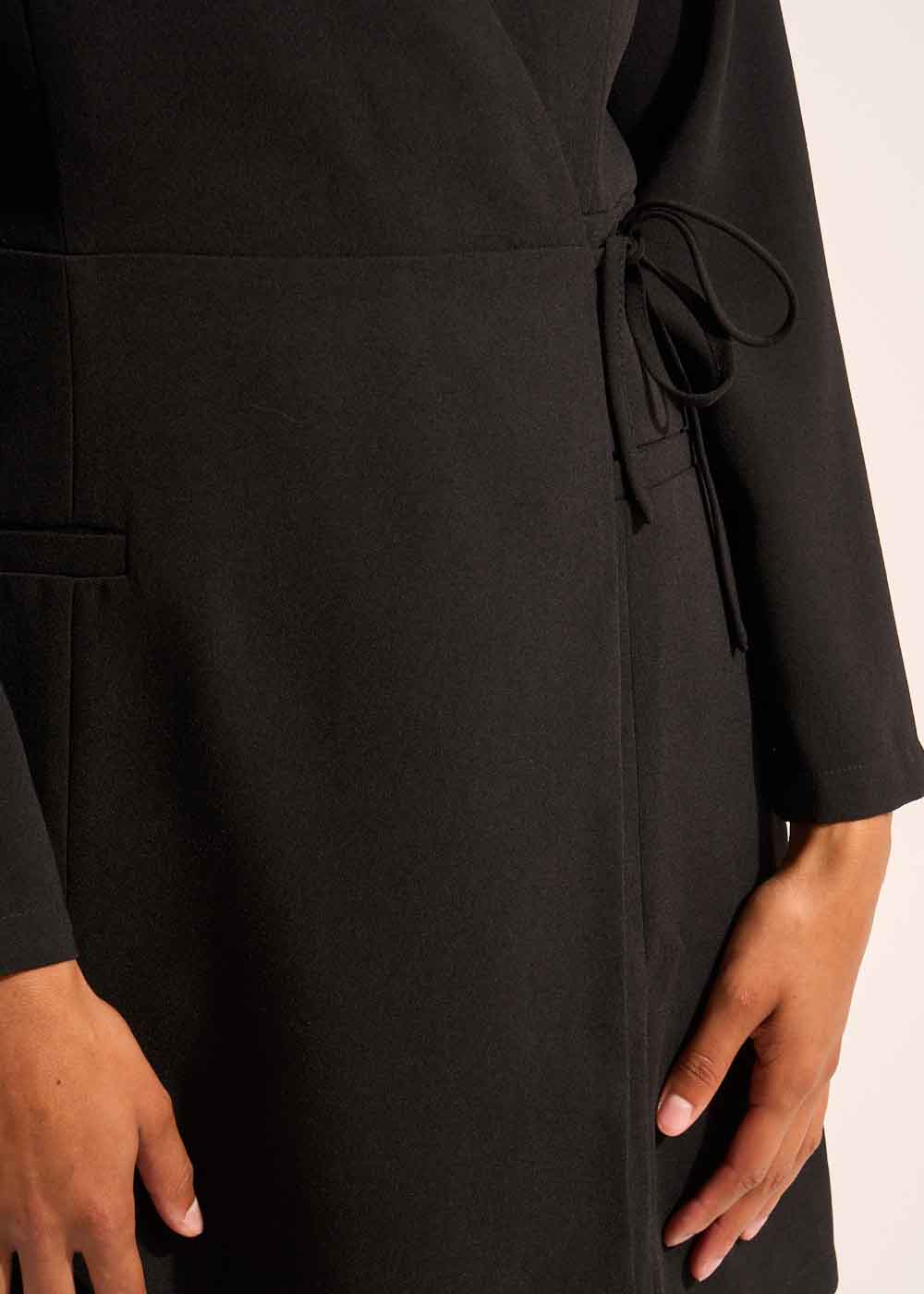 RAMELIA Short wrap dress with long sleeves - 4 - Sud Express - Sud Express