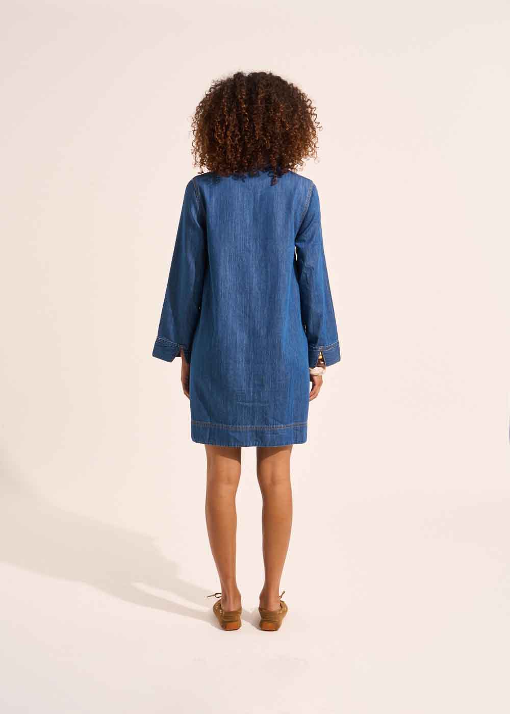 RALAIA A-line dress with tunisian collar - 3 - Sud Express - Sud Express