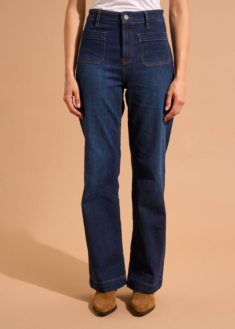 STACY  Wide-leg jeans with cuffs and high waist - 2 - Sud Express - Sud Express