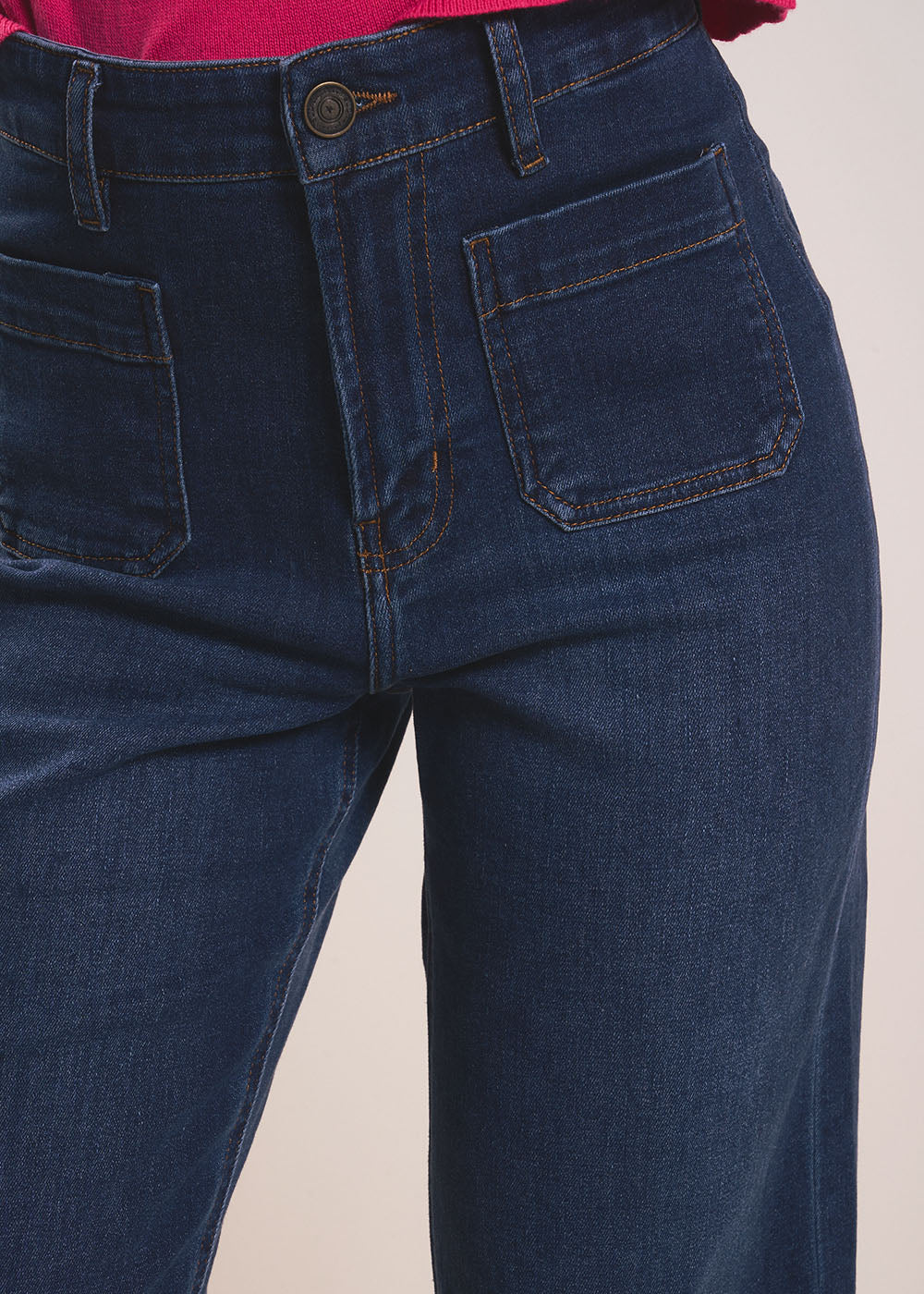 STACY  Wide-leg jeans with cuffs and high waist - 2 - Sud Express - Sud Express