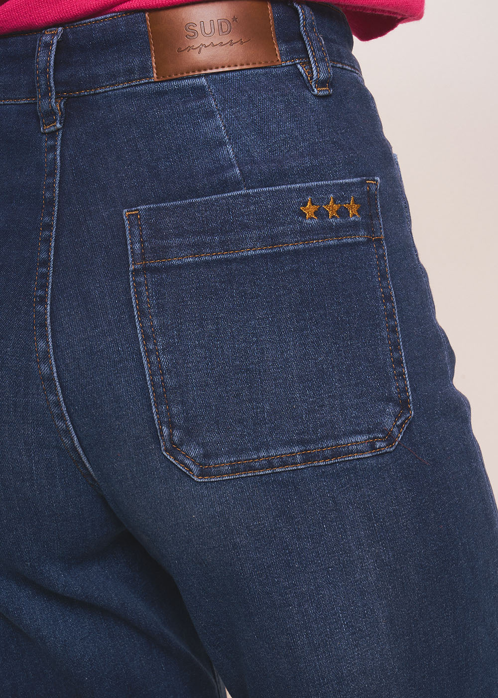 STACY  Wide-leg jeans with cuffs and high waist - 4 - Sud Express - Sud Express