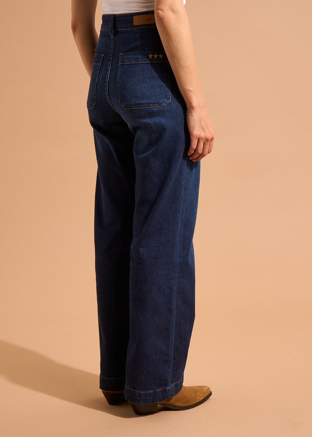 STACY  Wide-leg jeans with cuffs and high waist - 4 - Sud Express - Sud Express