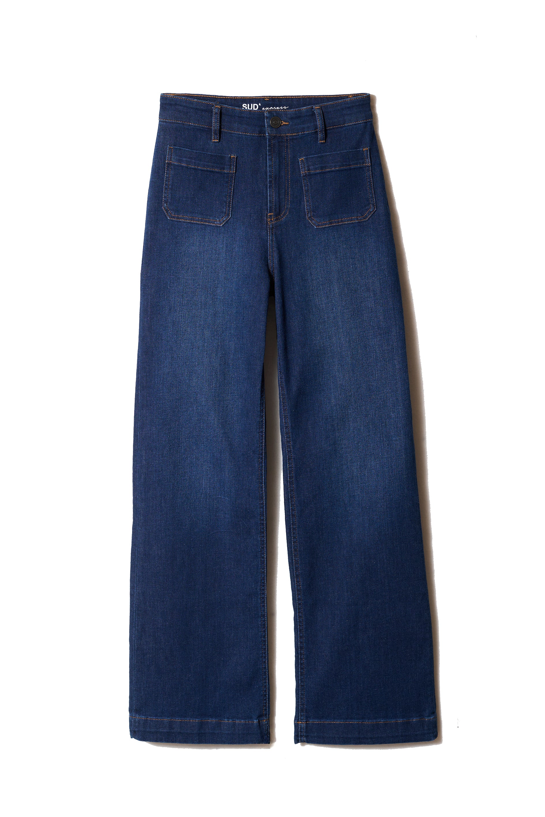 Wide-leg jeans with cuffs and high waist - Sud Express - 6 - Sud Express