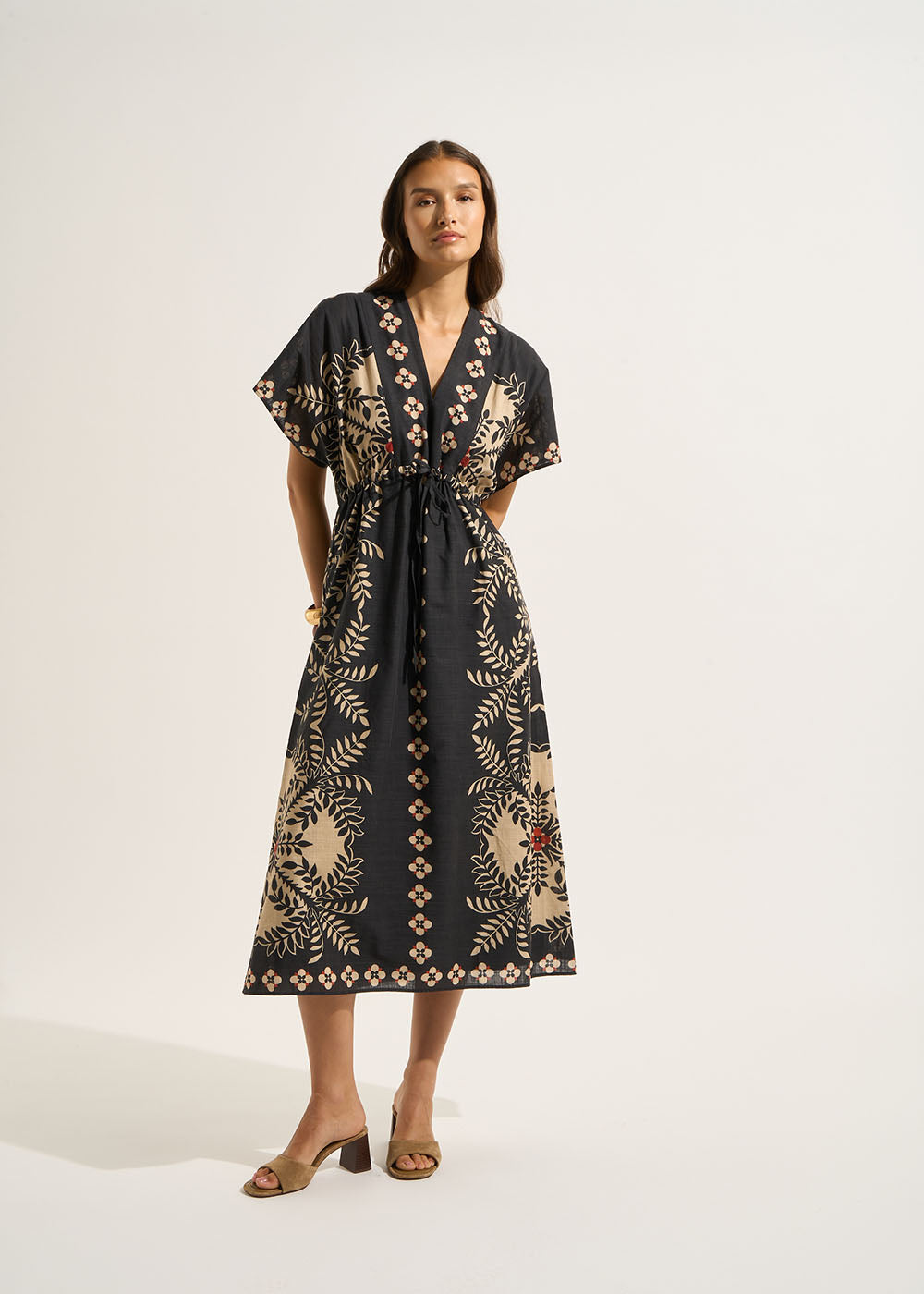 ROSALIA Long dress with placed print - 1 - Sud Express - Sud Express