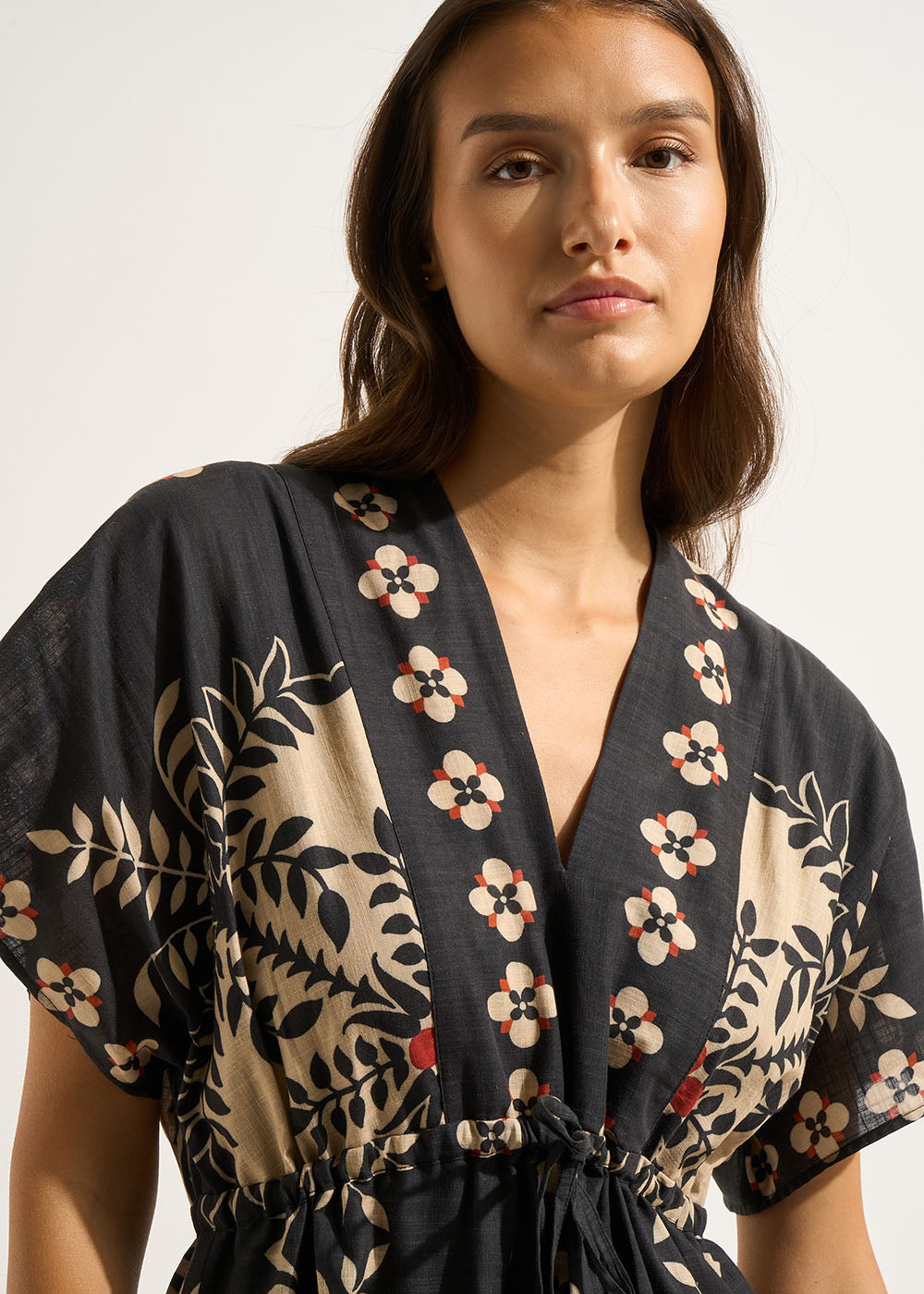 Long dress with placed print - Sud Express - 2 - Sud Express