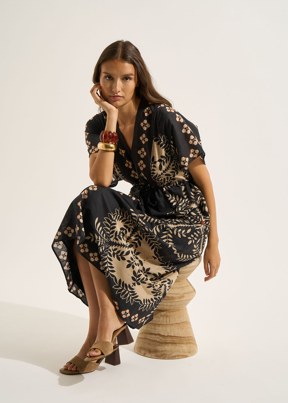 Long dress with placed print - Sud Express - 6 - Sud Express