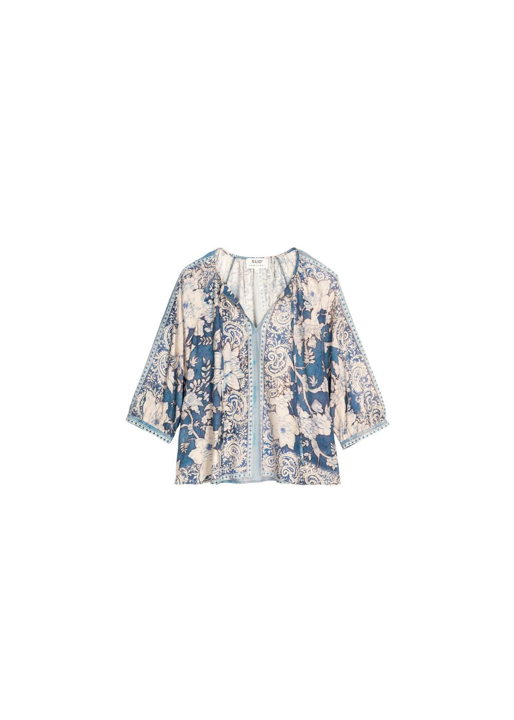 Loose printed blouse with slightly puffed sleeves - Sud Express - 7 - Sud Express