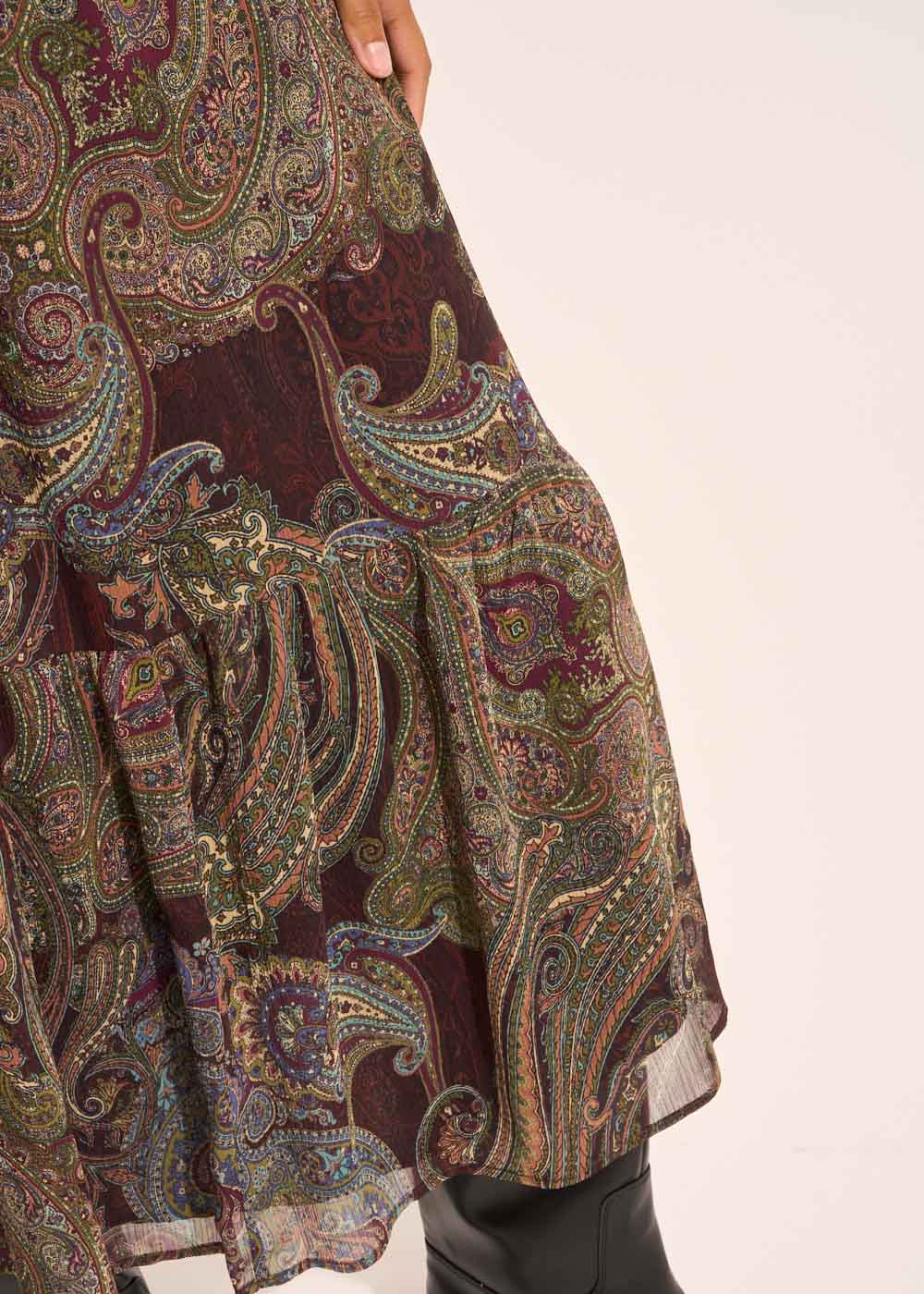 Printed maxi dress with long puffed sleeves - Sud Express - 6 - Sud Express