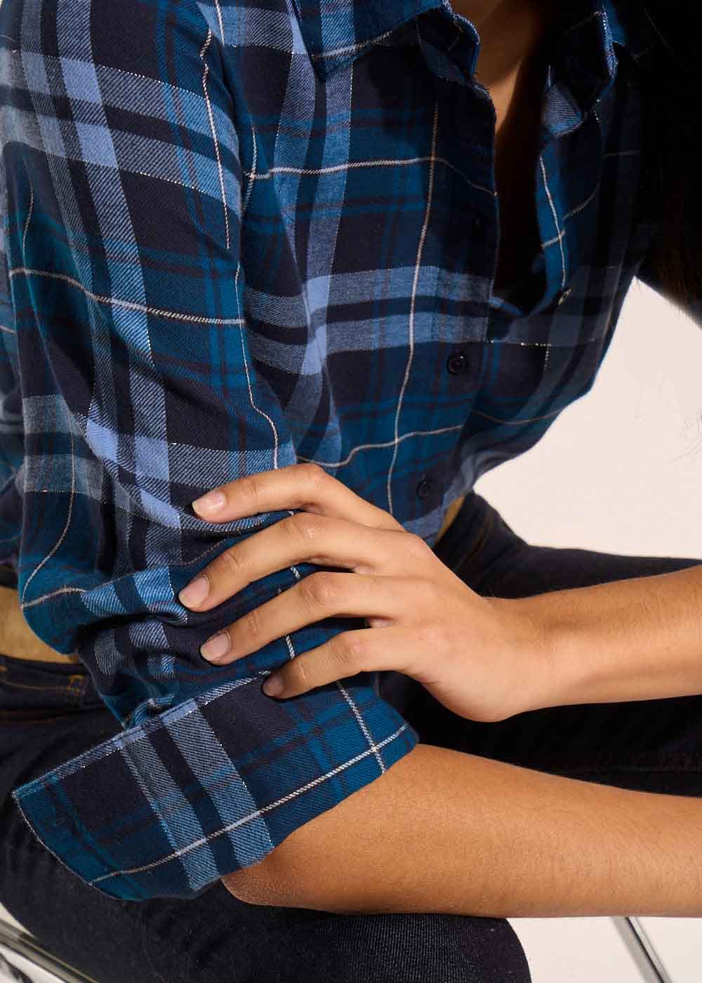 CONSTINA Cotton and metallic fibre checked shirt - 4 - Sud Express - Sud Express