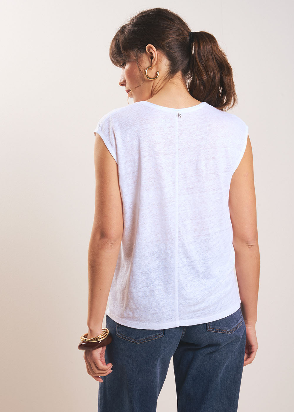 DARIALY Linen V-neck tank top - 3 - Sud Express - Sud Express