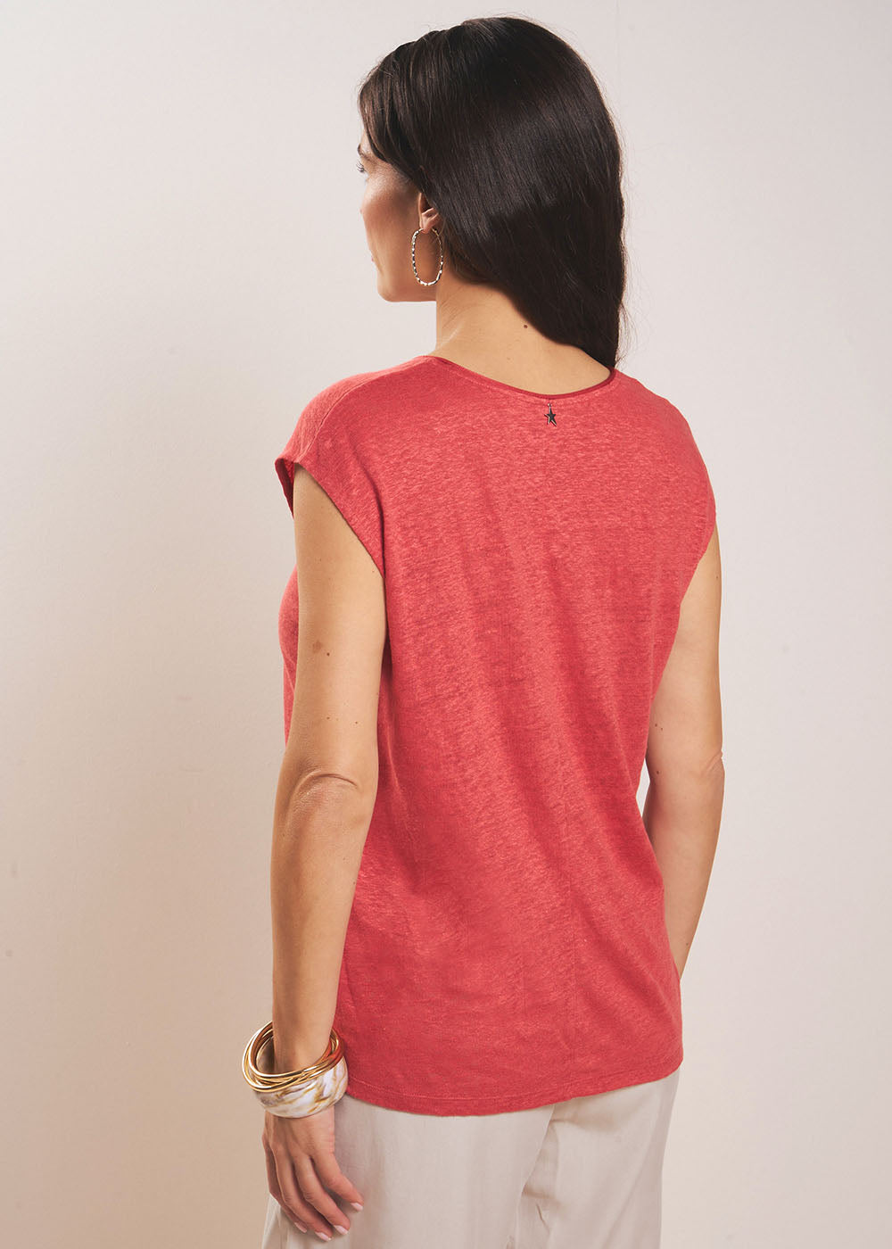 DARIALY Linen V-neck tank top - 3 - Sud Express - Sud Express