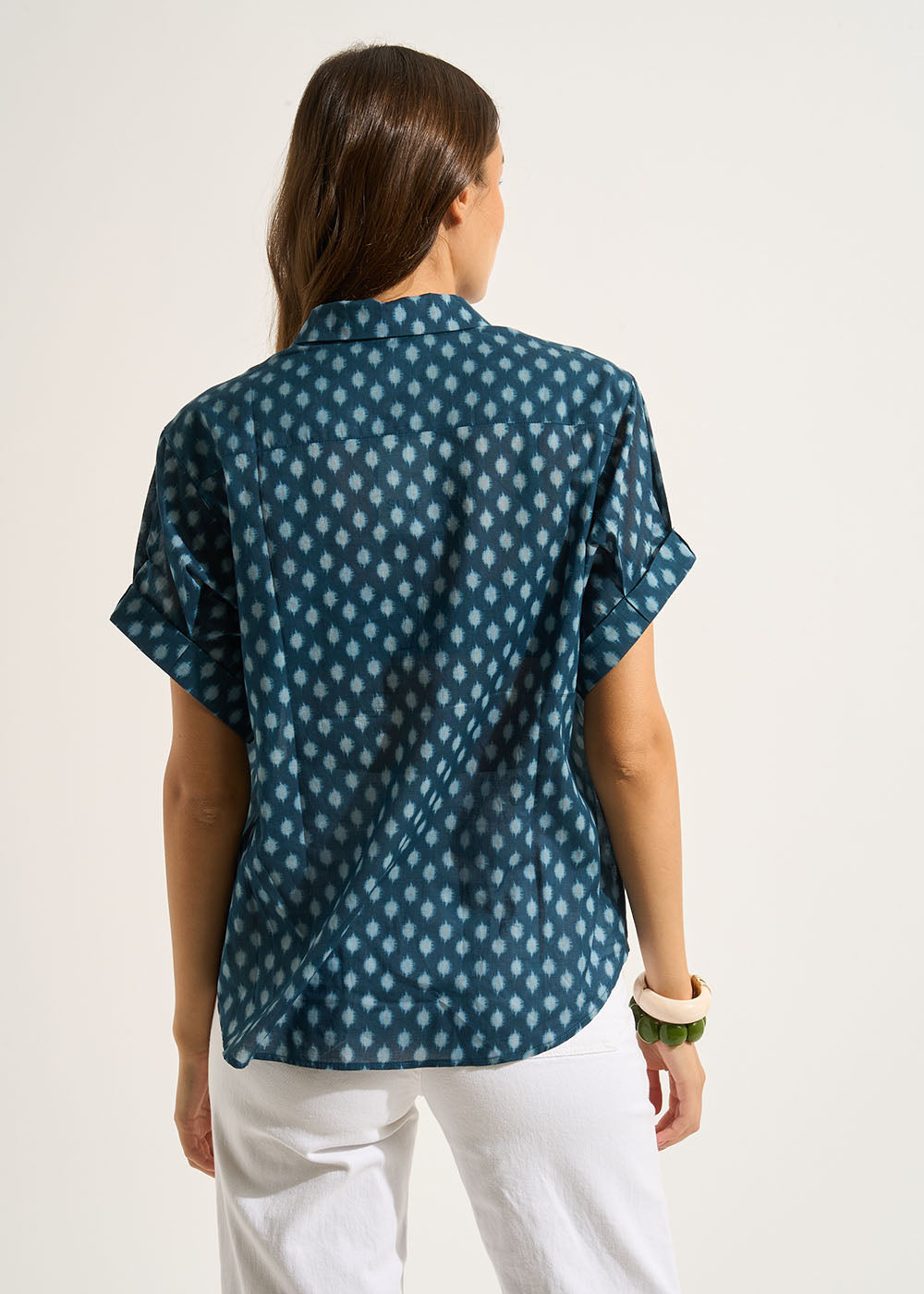 Short-sleeved printed cotton shirt - Sud Express - 3 - Sud Express