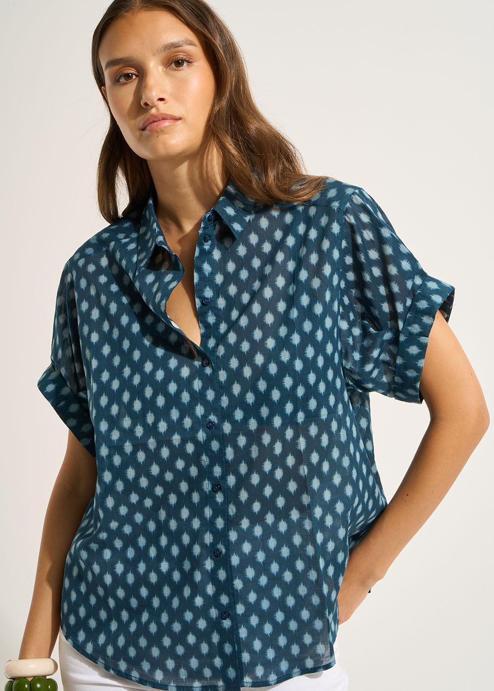 CIBALT Short-sleeved printed cotton shirt - 4 - Sud Express - Sud Express