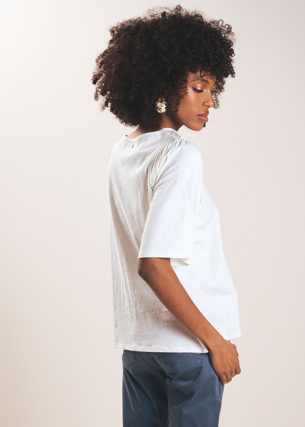 TULIANE Short-sleeved T-shirt with laddering details - 3 - Sud Express - Sud Express