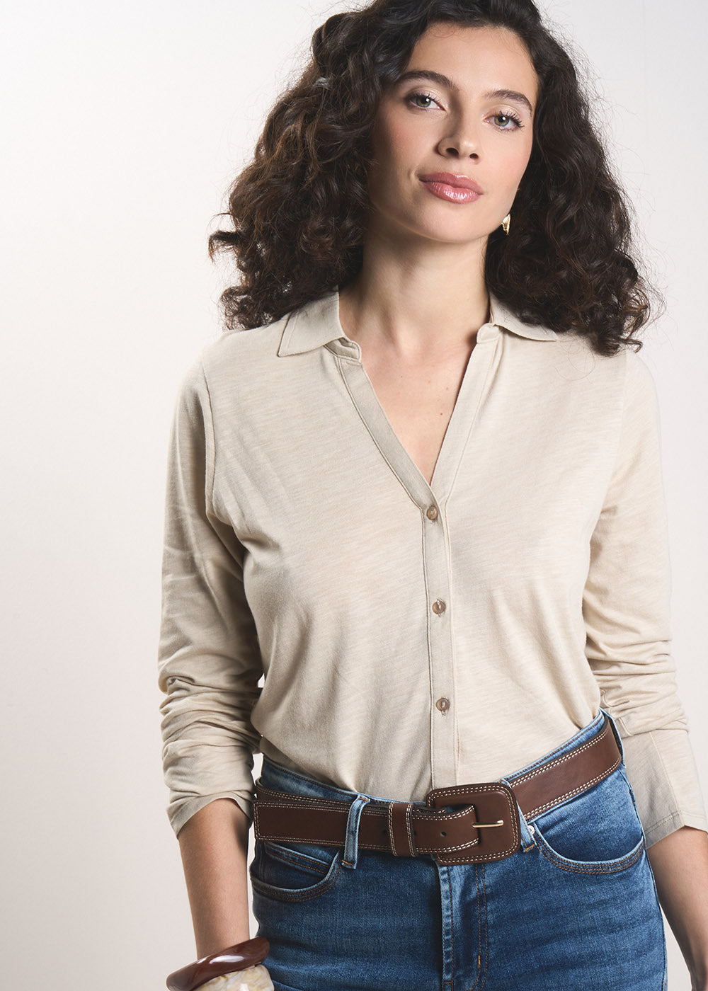 CHIARY Long-sleeved shirt-collar T-shirt - 4 - Sud Express - Sud Express