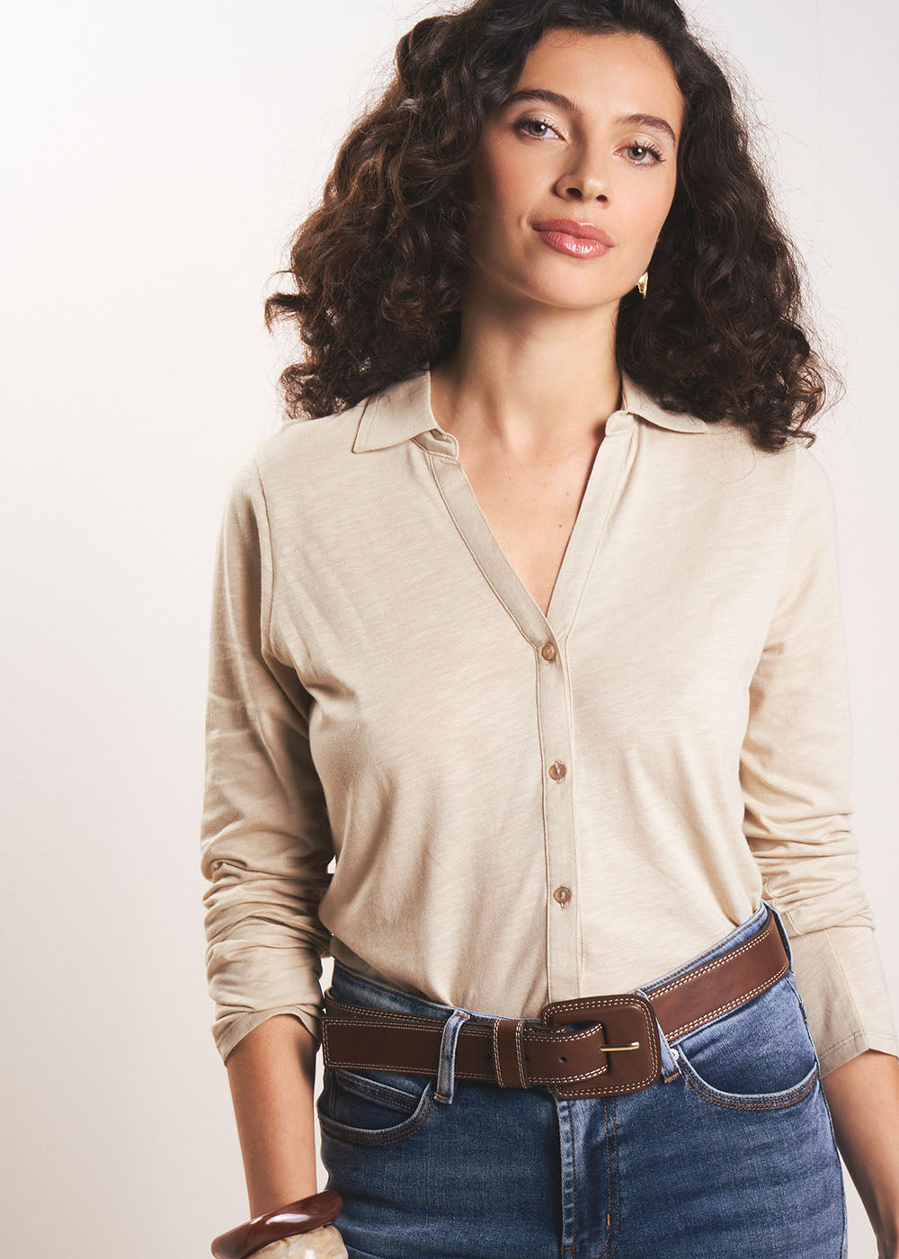 CHIARY Long-sleeved shirt-collar T-shirt - 4 - Sud Express - Sud Express