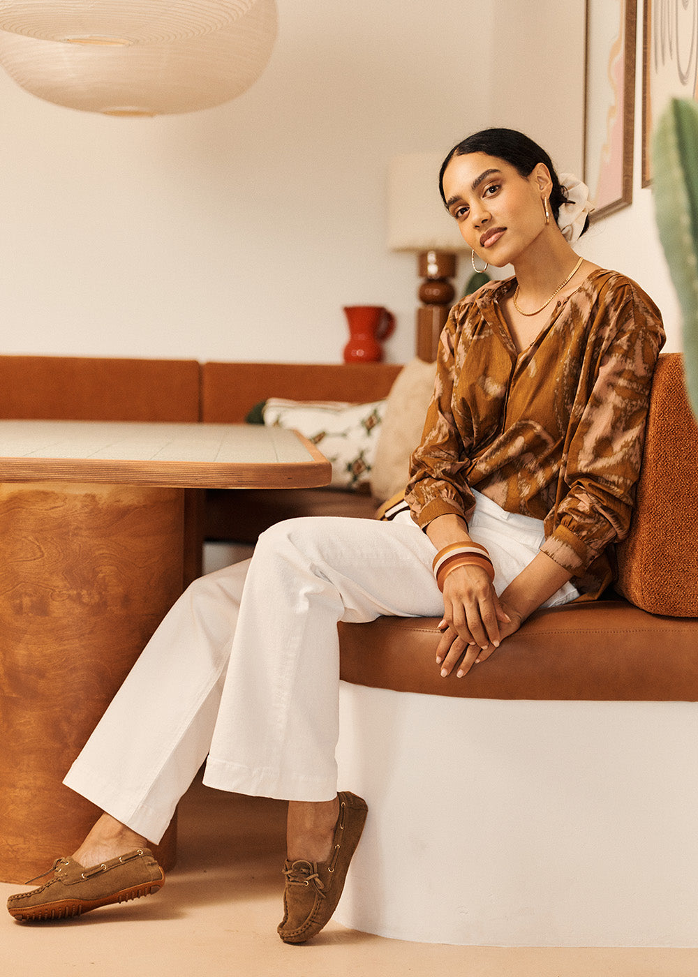 Printed cotton shirt long sleeves round neckline - Sud Express - 7 - Sud Express