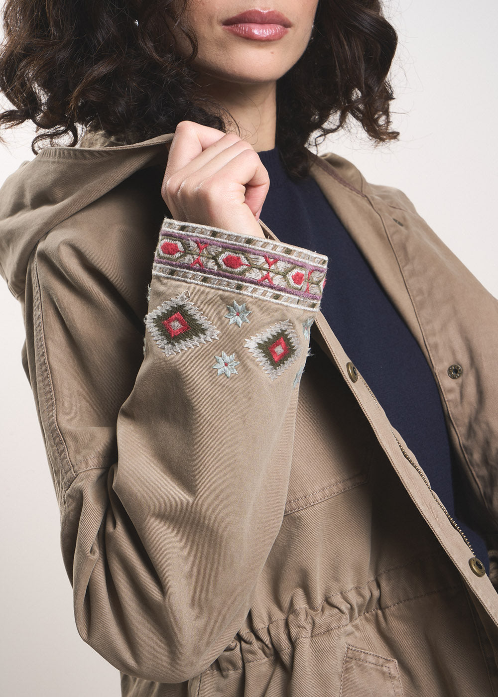 VALOUISE Embroidered cotton parka with hood - 2 - Sud Express - Sud Express