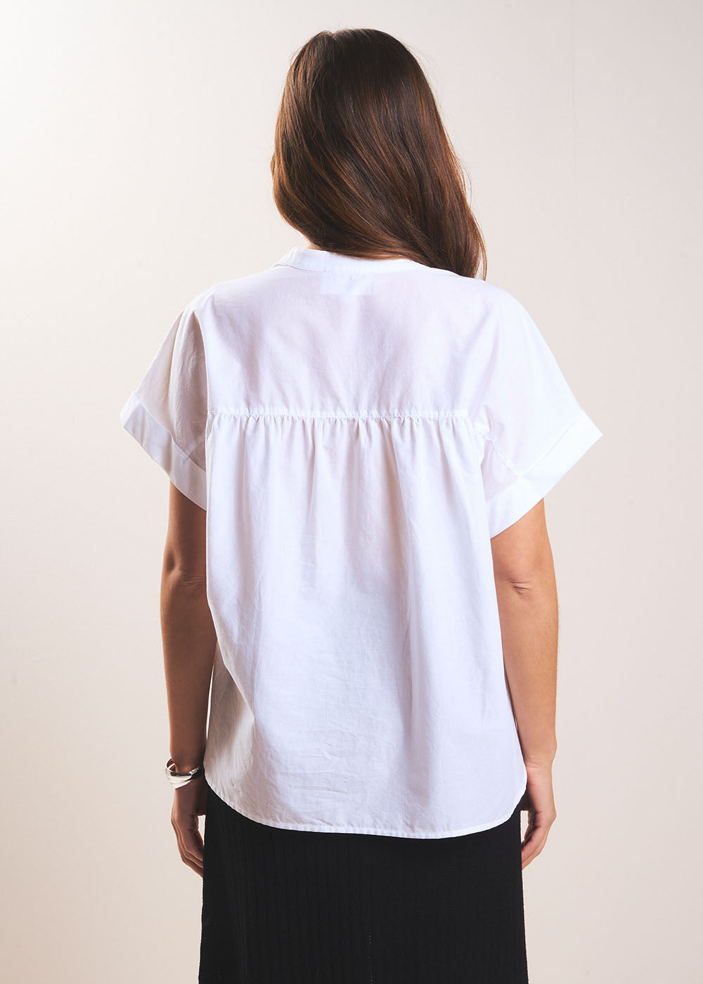 CELINIE Short-sleeved blouse with long button placket - 3 - Sud Express - Sud Express