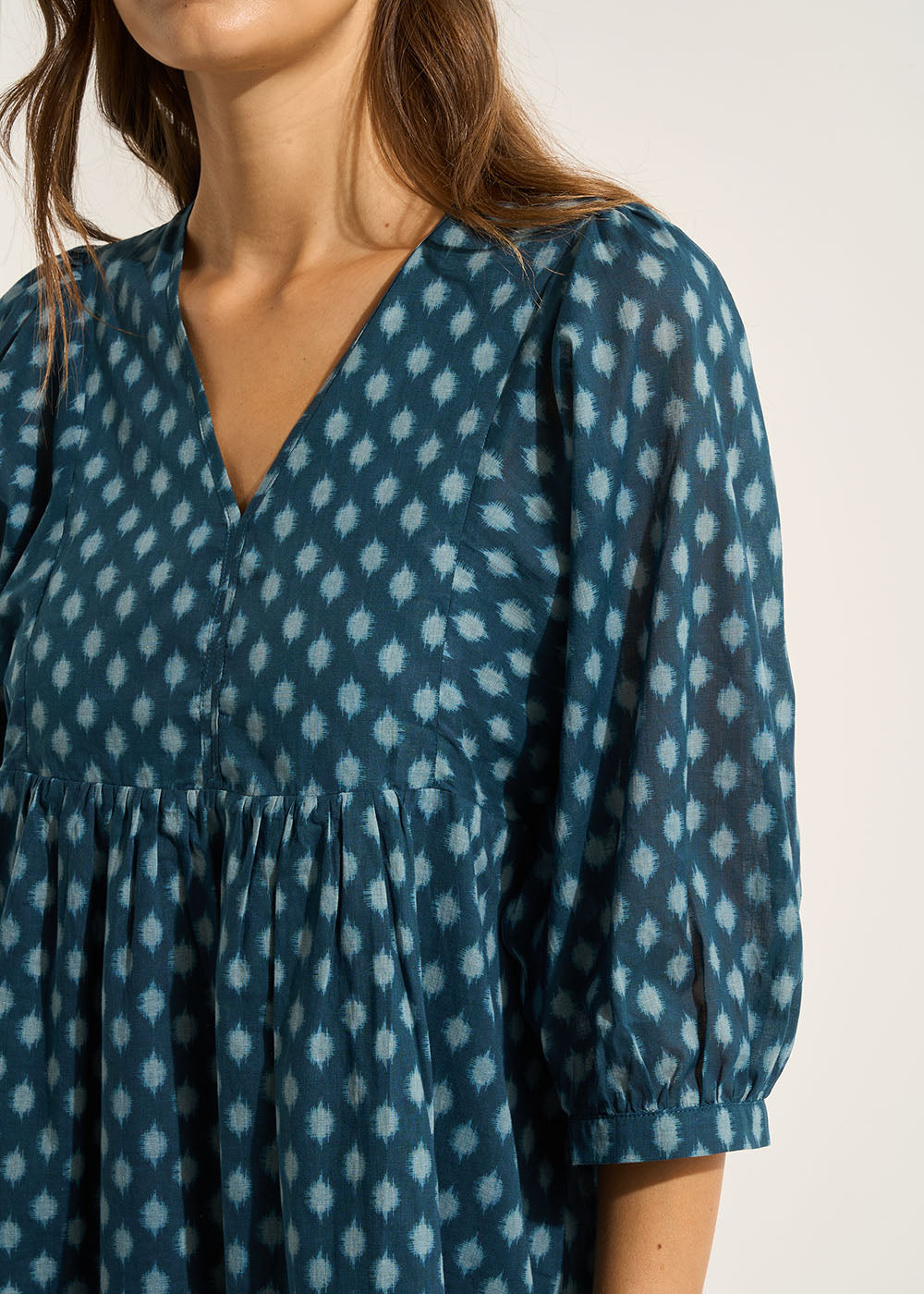 RIBALT Printed short dress with short balloon sleeves - 2 - Sud Express - Sud Express