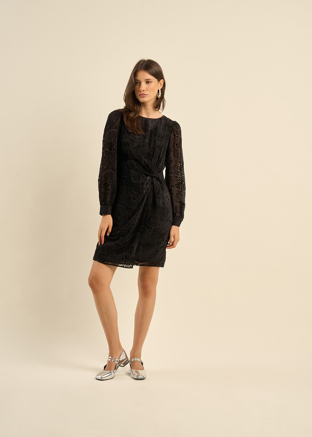 Round-neck velvet dress - Sud Express - 1 - Sud Express