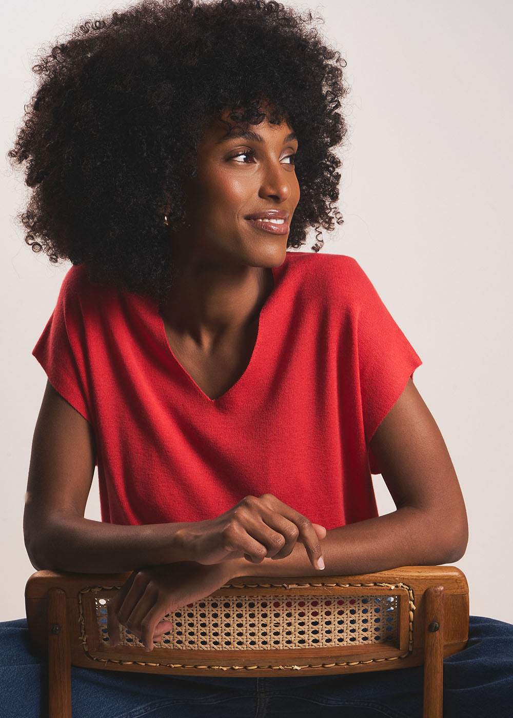 MATINY Sleeveless V-neck jumper in ribbed knit - 1 - Sud Express - Sud Express