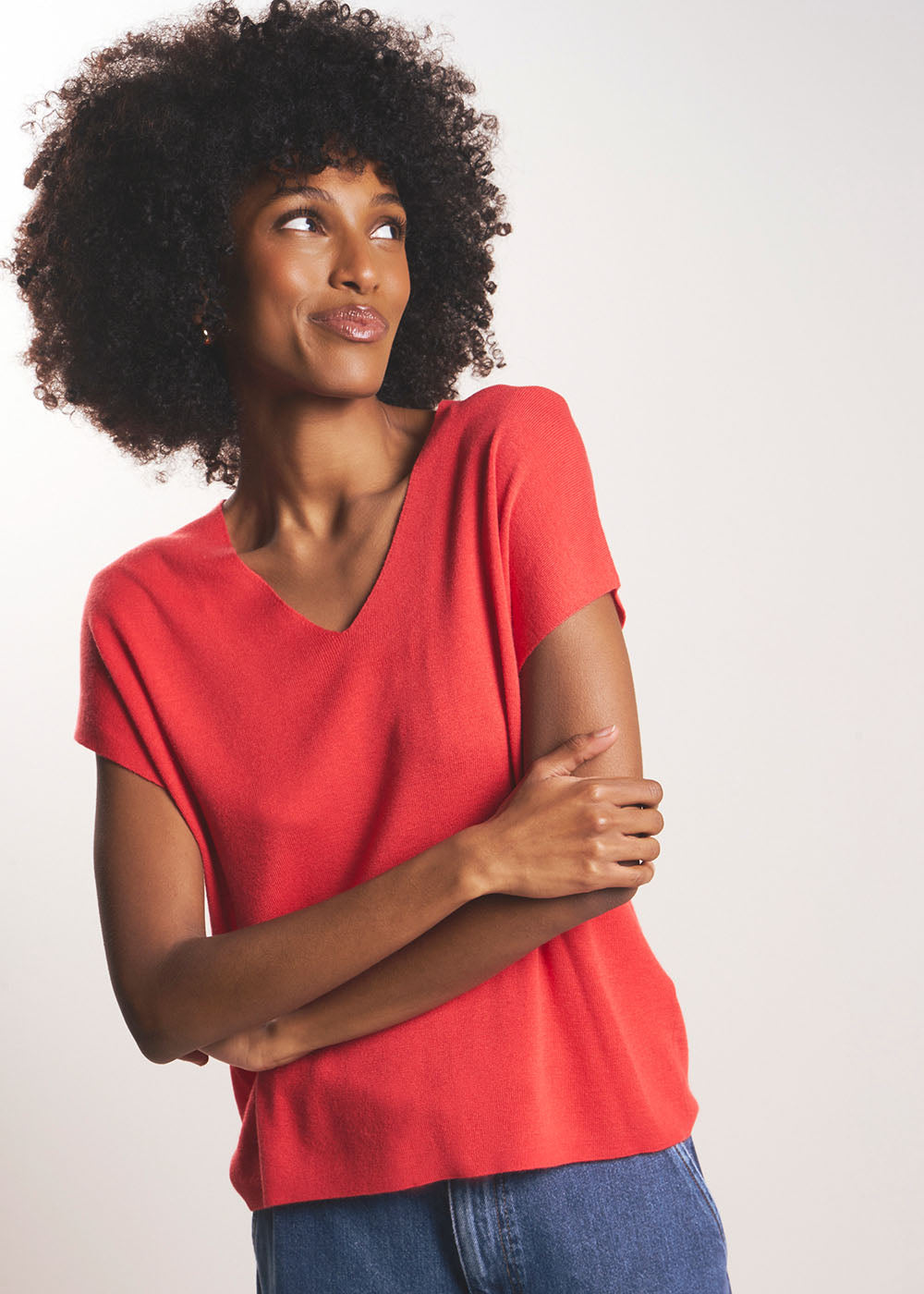 MATINY Sleeveless V-neck jumper in ribbed knit - 4 - Sud Express - Sud Express