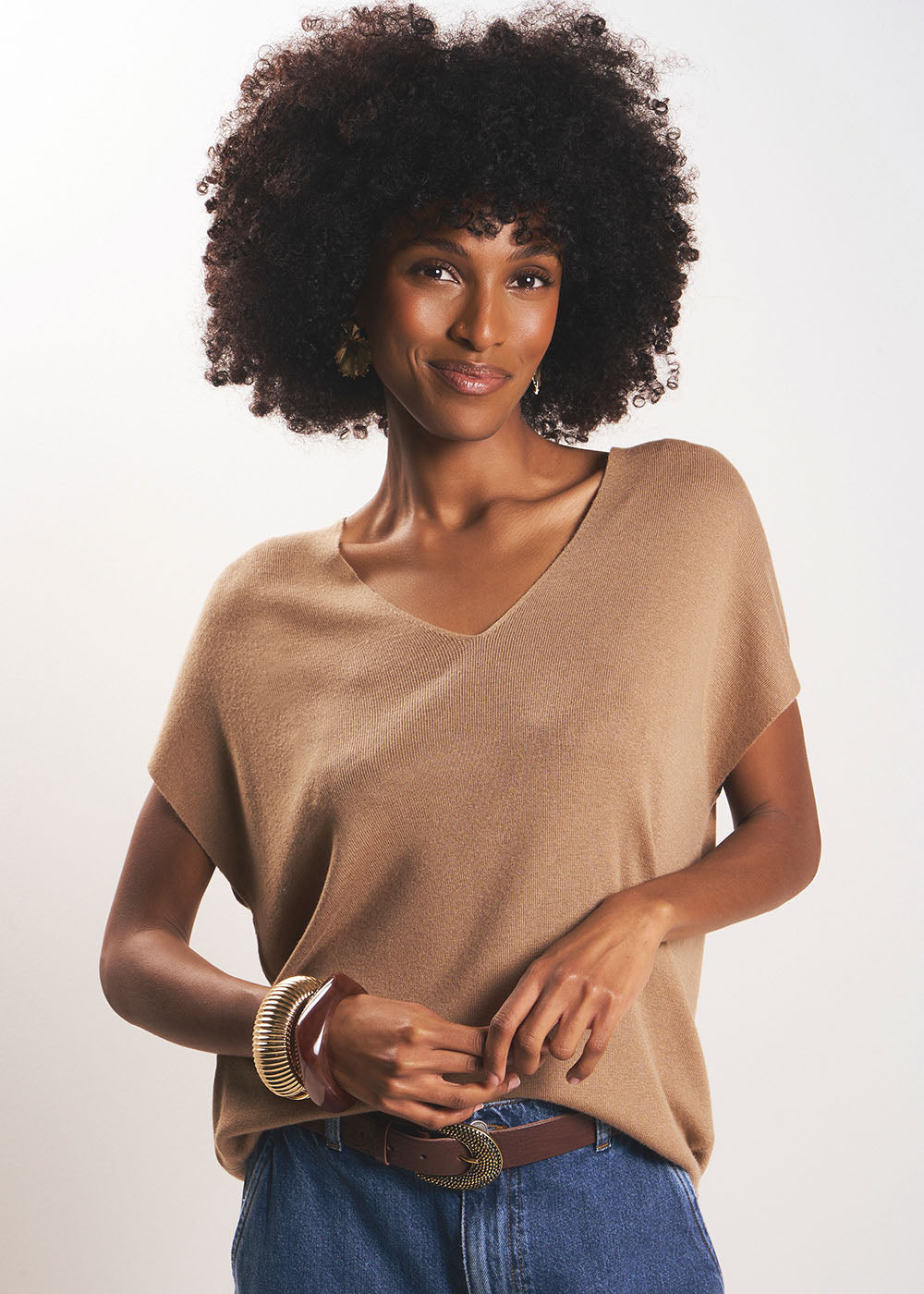 MATINY Sleeveless V-neck jumper in ribbed knit - 1 - Sud Express - Sud Express