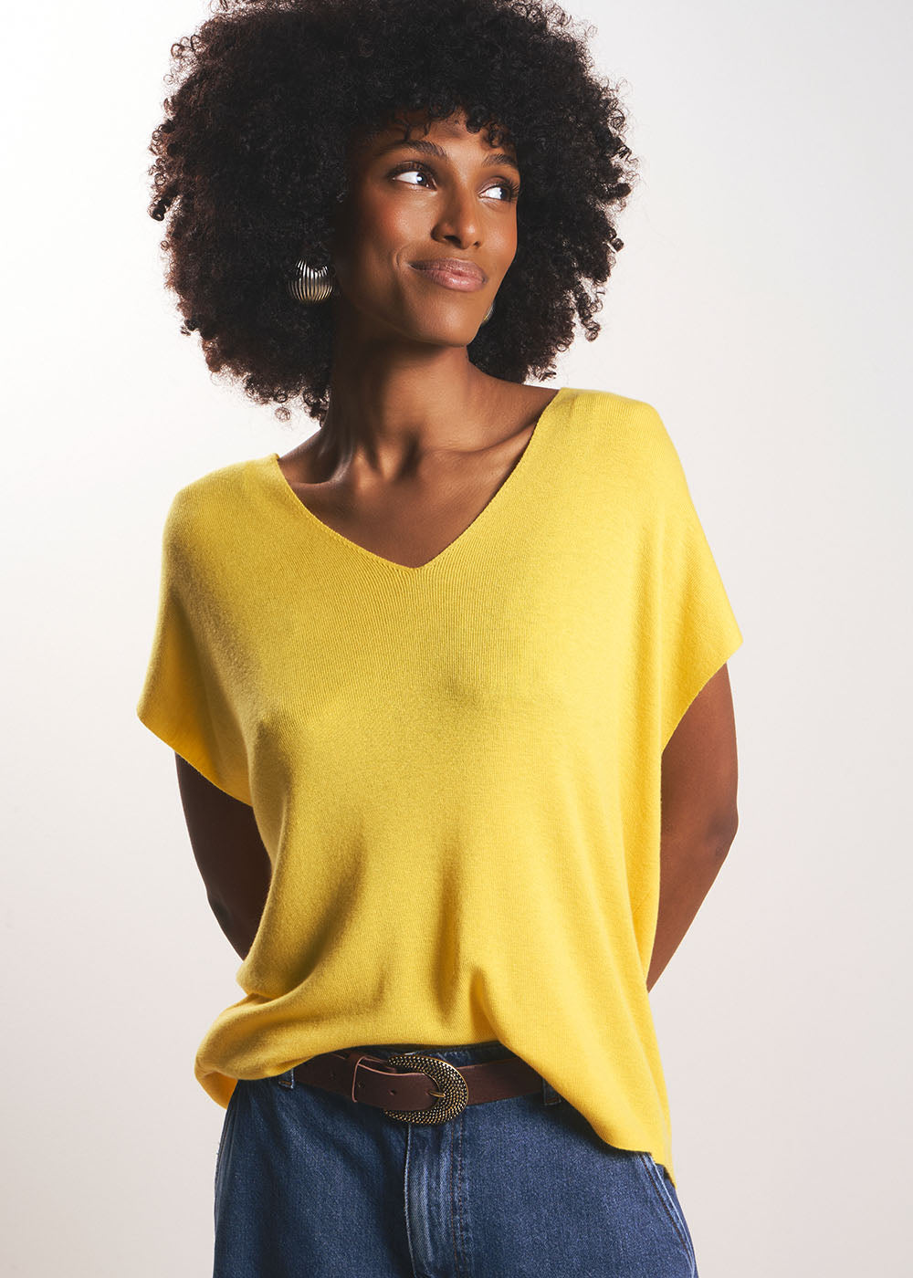 MATINY Sleeveless V-neck jumper in ribbed knit - 1 - Sud Express - Sud Express