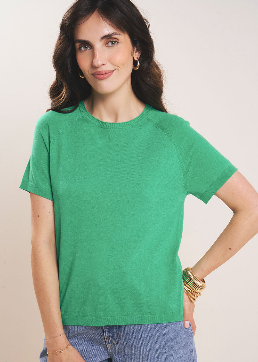 MADOUX Short-sleeved round neck jumper - 1 - Sud Express - Sud Express